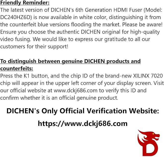 DICHEN DMA Fuser Combiner Display Overlay Adapter,2K 144Hz HD Multimedia Interface Synthesizer,HDMI Input Output,Lossless Transmission,Aluminum Alloy Material Supply for Gaming and Video Conferencing
