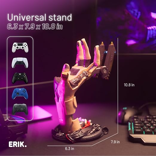 Grupo Erik Cyberpunk Gaming Controller Holder | Gaming Headset Stand | Gaming stuff & Gaming Room Decor | Controller stand perfect for Gamer Gifts | 6.3 x 7.9 x 10.8 in