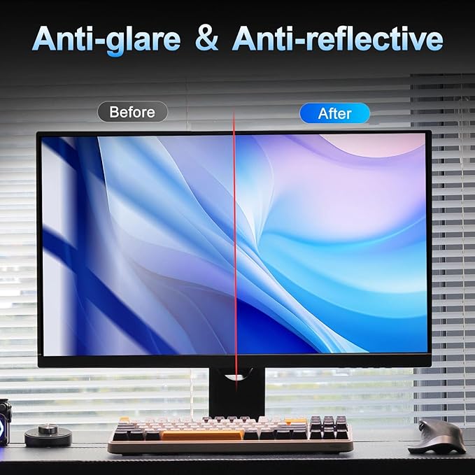2 Pack 24 Inch Magnetic Computer Privacy Screen for Monitor 16:9 Aspect Ratio, Anti Blue Light Computer Screen Privacy Shield, Removable Anti Glare Screen Protector for Dell HP Lenovo ASUS LG Acer Samsung Monitors