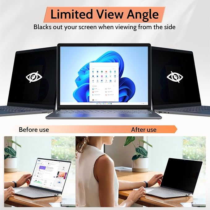 Mamol Magnetic Privacy Screen for 15 inch Surface Laptop 6/5/4/3/2/1, Removable Anti Spy Glare Blue Light Filter, Microsoft Surface Laptop Privacy Screen Protector 15 in