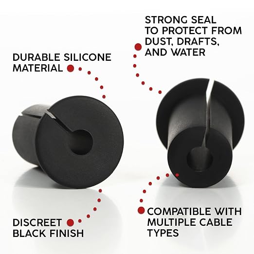 Cable Wall Grommet for Starlink 4 Pack, 3/4 Inch Silicone Waterproof Cable Pass Through, Split Wire Routing Bushing for Indoor and Outdoor Use