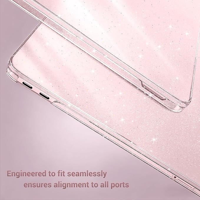 MOSISO Sparkly Glitter Case Compatible with MacBook Neo Case 13 inch 2026 Release Model A3404 with A18 Pro Chip, Crack-Resistant Protective Hard Shell Case&Keyboard Cover&ScreenFilm&Pouch, Blush