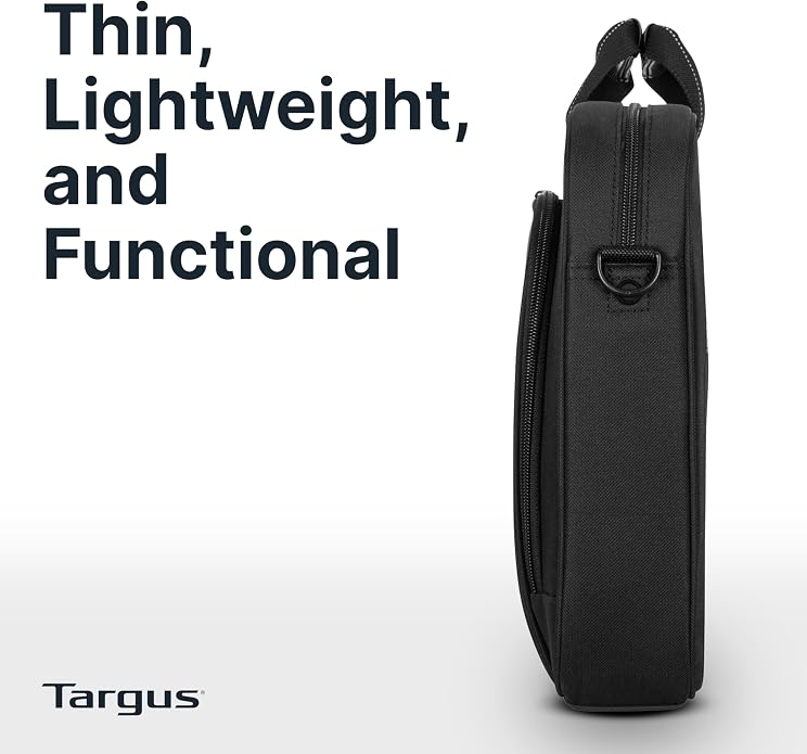 Targus Classic Slim Laptop Bag - Ergonomic Briefcase and Messenger Bag - Spacious Foam Padded for Laptops and Under
