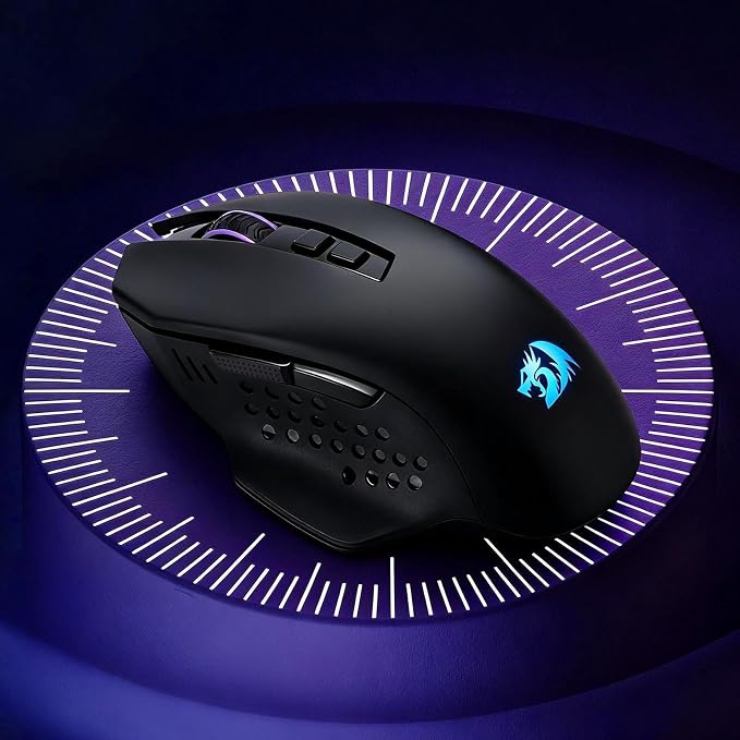 Redragon M656 MAX 3-Mode Wireless Gaming Mouse, 10000 DPI Rechargeable Gaming Mice w/ 5 DPI Levels, 7 Macro Buttons, RGB Backlight & Pro Software Supported, for PC/Mac/Laptop