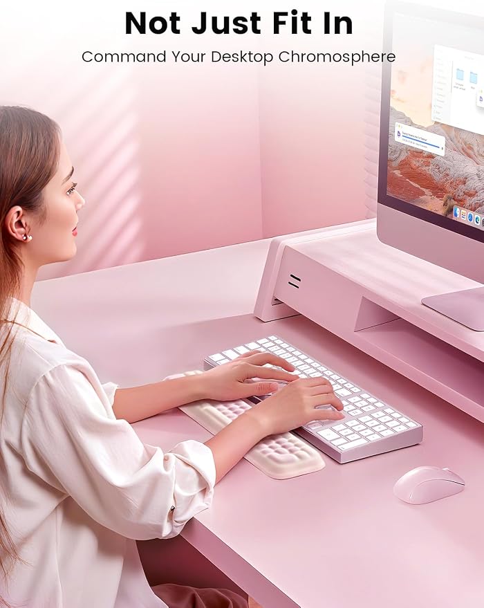 Meatanty Keyboard Wrist Rest, Ergonomic Keypad Support, Soft Memory Foam Hand Rest Pad for Typing Comfort, Computer Desk Accessories Hand Palm Pain Relief, Laptop Office Home School Women Girl Cute