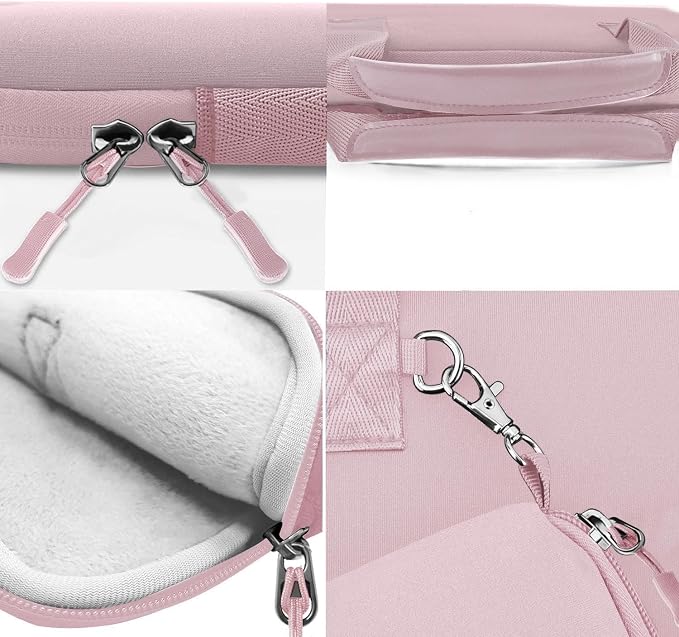 Hseok Laptop Sleeve 13.3-14 inch Case with Small Pouch, Neoprene Computer Bag Compatible with MacBook Neo/Pro 14 M5/M4/M3/M2/M1, Mac Air/Pro 13.3, XPS 14 and Most 13-14 inch Notebooks,Pale Pink