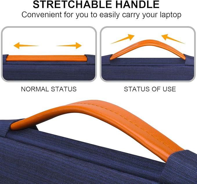 Lacdo 360° Protective 15-15.6 Inch Laptop Sleeve Case for Acer HP Lenovo Dell ASUS Laptop, Acer Aspire 15, HP Pavilion 15, Dell Inspiron 15, Lenovo IdeaPad 15, ASUS ZenBook 15 Computer Bag, Blue