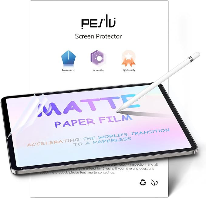 Peslv 2 Pack Like Paper Screen Protector for iPad Pro 13 Inch M4/M5 [2024/2025 7th/8th Gen], Matte Anti Glare PET Film/Blue Light Filter Eye Protection Cover/Drawing & Writing Feel Like on Paper
