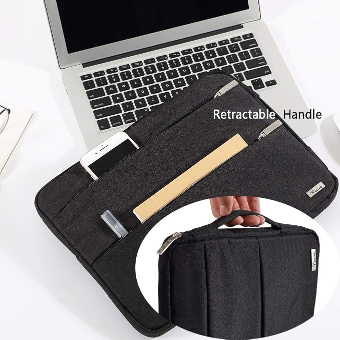 Voova Laptop Sleeve Carrying Case 15.6 16 Inch,Slim Computer Cover Bag Compatible with MacBook Pro 15/16, Dell xps 15,15-16 Inch HP Dell Asus Acer Laptop, Black