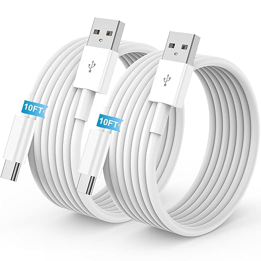 2Pack 10FT USB to USB C Fast Charging Cable for iPhone 17 16 15 Charger Long Cord, for Apple for iPhone 17 16 15/Pro/Pro Max/Plus Type C Car Carplay Cord for iPad Pro 12.9/11, Air 5th/4th Gen
