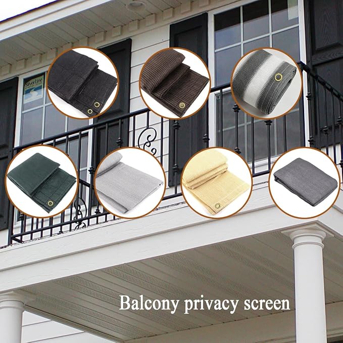 3x19Ft Balcony Privacy Screen, Apartment Railing Cover for Sunshade Wind & UV Protection, Outdoor Privacy Fence Screen for Patio, Terrace, Porch & Poolside Protection (Dark Grey)