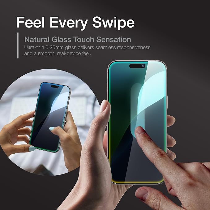 AMAZINGthing for iPhone 17 [Titan Filter 7 - Full Glass] Screen Protector, 9H Tempered Glass, Full Coverage, Case‑Friendly, Oleophobic, Alignement Frame, 2 Pack (Anti-glare&reflexion Matte, iPhone 16 Pro Max)