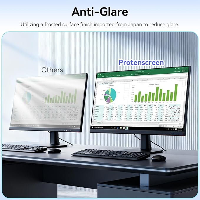 [2-Pack] 32 Inch Anti Blue Light Screen Protector Compatible with Lenovo Hp Dell Acer Asus Samsung etc Monitor 16:9 Aspect, Removable Anti Glare Filter Uv Blocker Shield Eye Protection Film Laptop