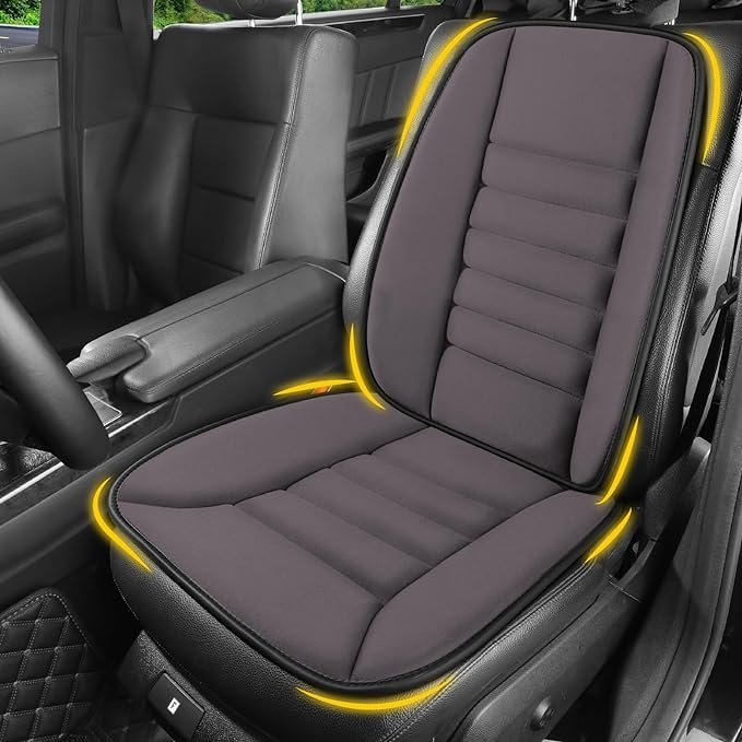 Lofty Aim Car Seat Cushion with Back Support Pillow, Comfy Lumbar Support & Seat Cushion, Memory Foam Driving Pillow for Back-Sciatica Pain Relief, Auto Pad Suitable for Car, Truck, SUV - Dark Grey