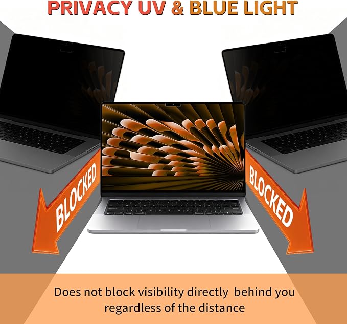 Juvraixo Magnetic Privacy Screen Protector for Macbook Pro 14 Inch (2021-2024, M1, M2, M3, M4), Matte Removable Private Anti Blue Light Glare for 14.2" Mac Pro Laptop Computer