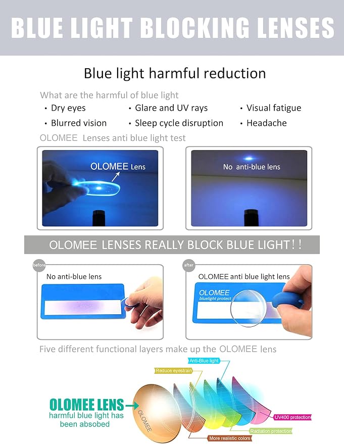 Blue Light Blocking Reading Glasses Men Large Wide Oversized Square Computer Readers Glasses for Big Head/Large Face