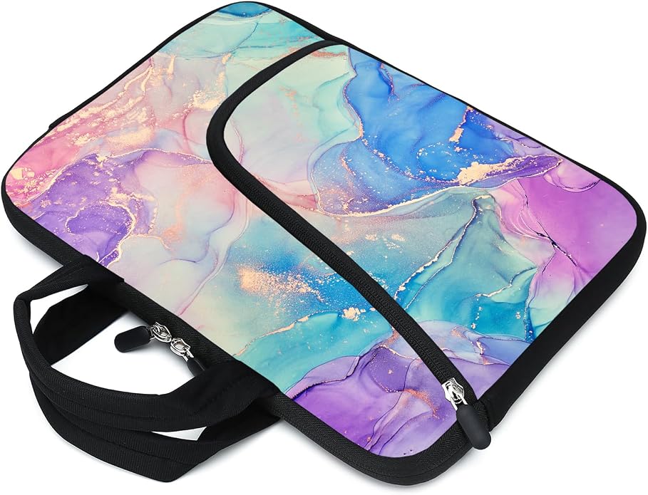 15Inch Laptop Sleeve Carrying Bag with Handle， Front Pocket for Placing Power Adapter and Mouse for men women
