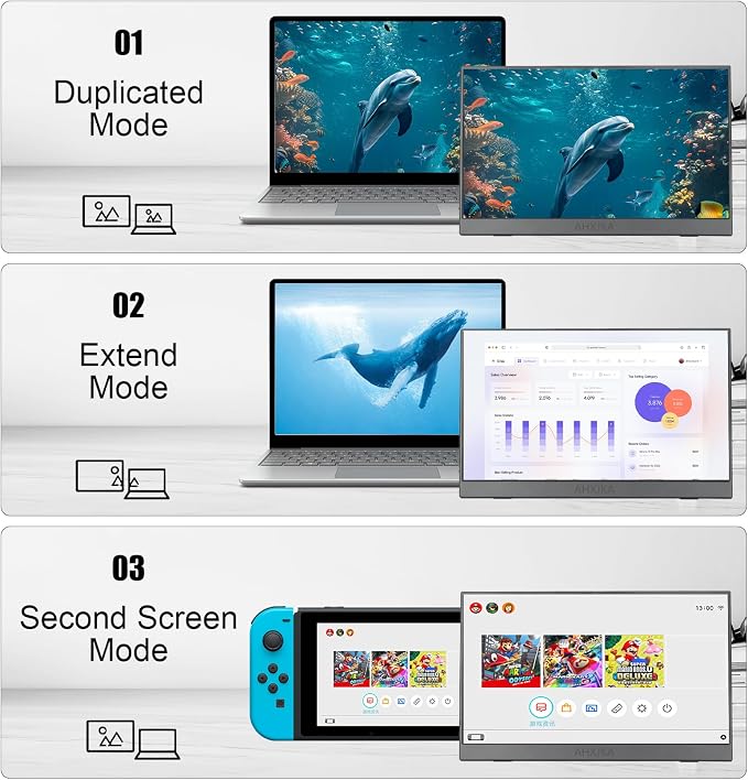 14" Portable Touchscreen Travel Monitor 1920 * 1200P IPS/HDR Laptop Screen Extender for Gaming and Computer Display, Compatible with Laptop PC Phone PS4/PS5 Switch