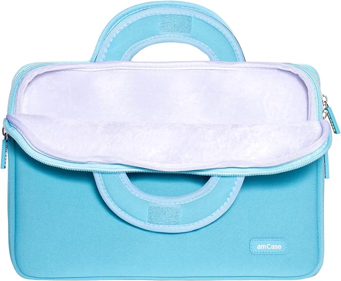 amCase for Chromebook Case-11.6 to 12 inch Neoprene Travel Sleeve with Handle-Turquoise