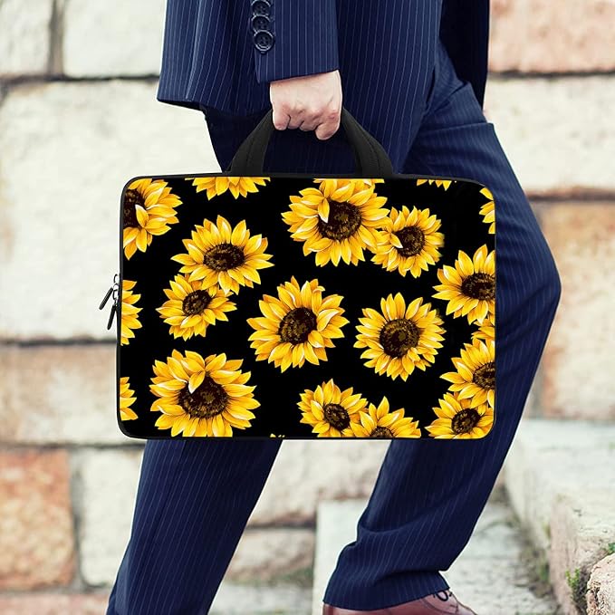 RICHEN Messenger Bag Carrying Case Sleeve with Handle Accessory Pocket Fits Laptops/Notebook/ebooks/Kids tablet/ipad (11-13.3 inch, Sunflowers)