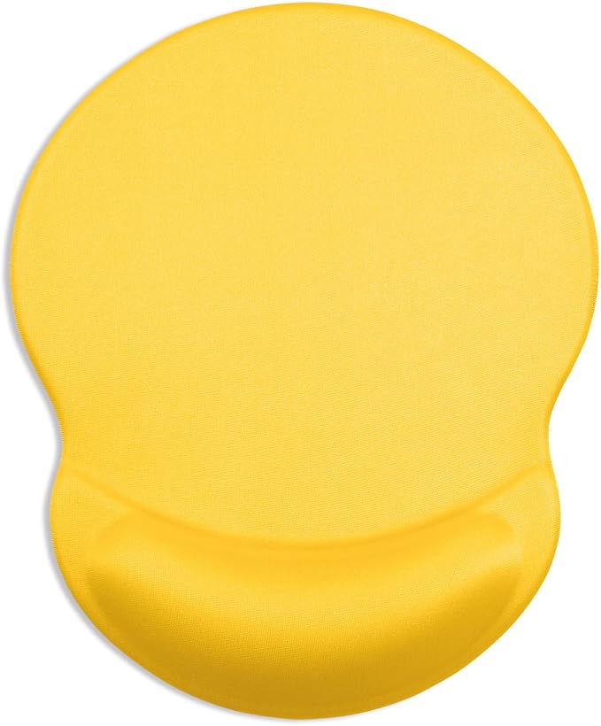 ITNRSIIET Ergonomic Mouse Pad with Gel Wrist Support Small Wrist Rest Smooth Surface Non-Slip PU Base Comfortable Office Supplies Pain Relief, 8.7 x 7.2 inches, Apricot Yellow