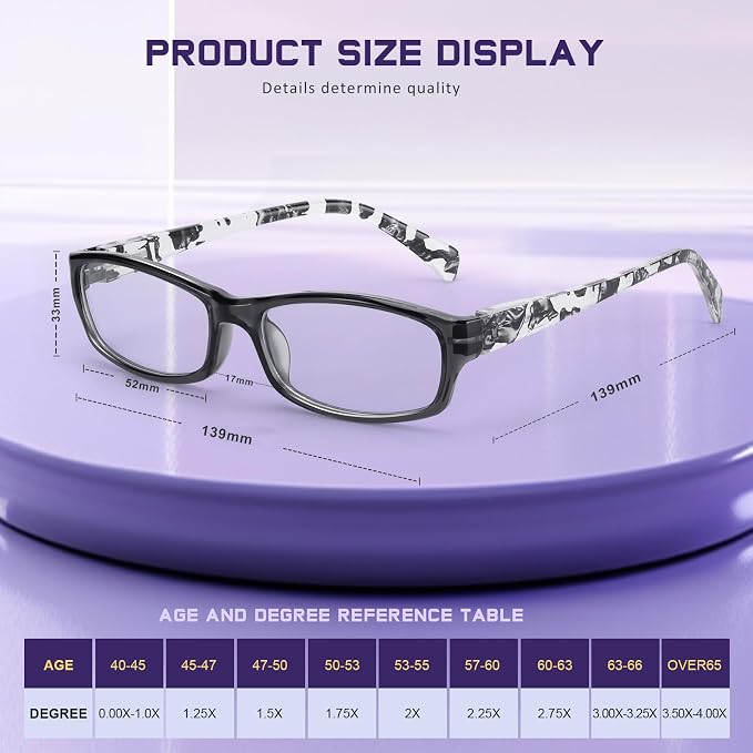 5Pack Reading Glasses for Women - Blue Light Blocking Spring Hinge Computer Readers Anti Glare UV Eyeglasses