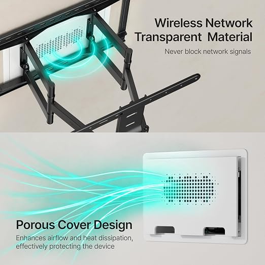 PEGZONE 9" in-Wall Media Box, Recessed Outlet Wall Box, Structured Media Enclosure for One Connect & Network Switches, Works with Fire TV Stick & Samsung -Friendly Cable Management Kit