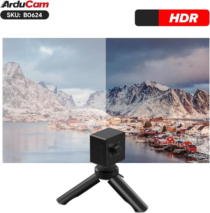 Arducam USB 3.0 Camera, 3MP ISX031 120 dB HDR USB Camera Module, 127°(D) Wide Angle UVC Webcam, Built-in ISP, LED Flicker Mitigation
