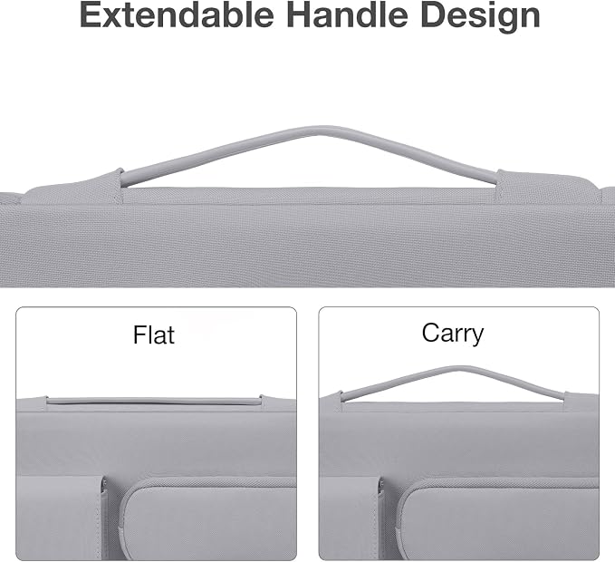 MOSISO 360 Protective Laptop Case 13.3 inch, 13-13.3 inch Laptop Sleeve Compatible with MacBook Air/Pro 13 / Pro 14, HP Dell ASUS Lenovo, Side Open Bag with 2 Raised&1 Flapover Pockets, Steel Gray