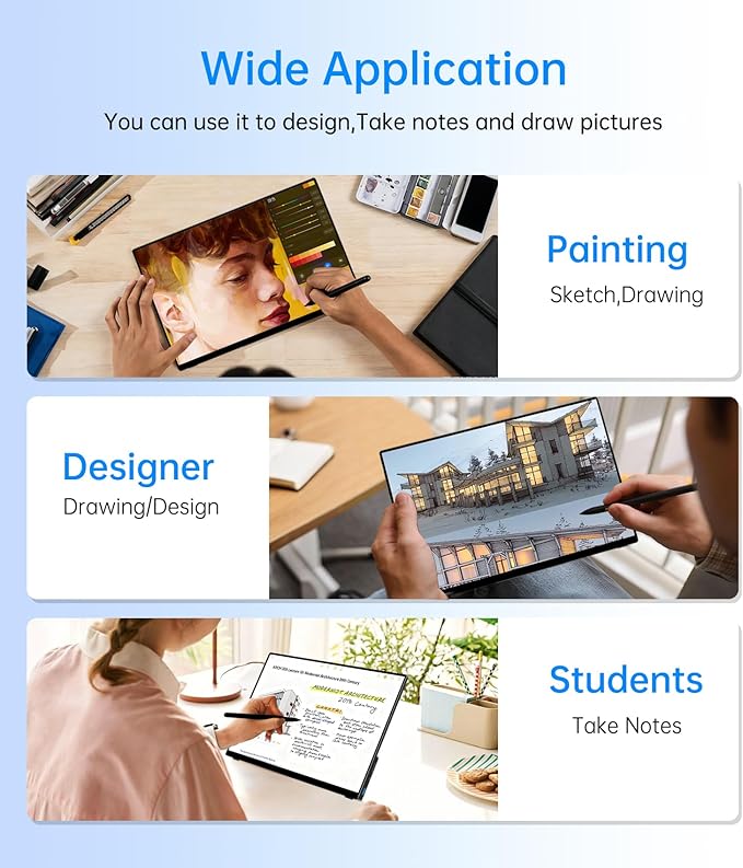 Portable Monitor Touchscreen 15.6" with Stylus Pen, Travel Monitor FHD IPS 10-Point Touch Screen, Protective Sleeve, Built-in Stand, HDMI USB C External Screen for Mac, Laptop, PC