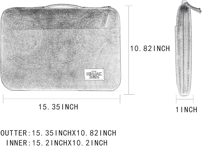 Kinmac 360° Protective Laptop Sleeve Case Bag Cover with Handle for MacBook Pro 16 inch,16 inch HP,Lenovo,Dell,ASUS,Acer Ultrabook and Business Laptop (Sea Grass)