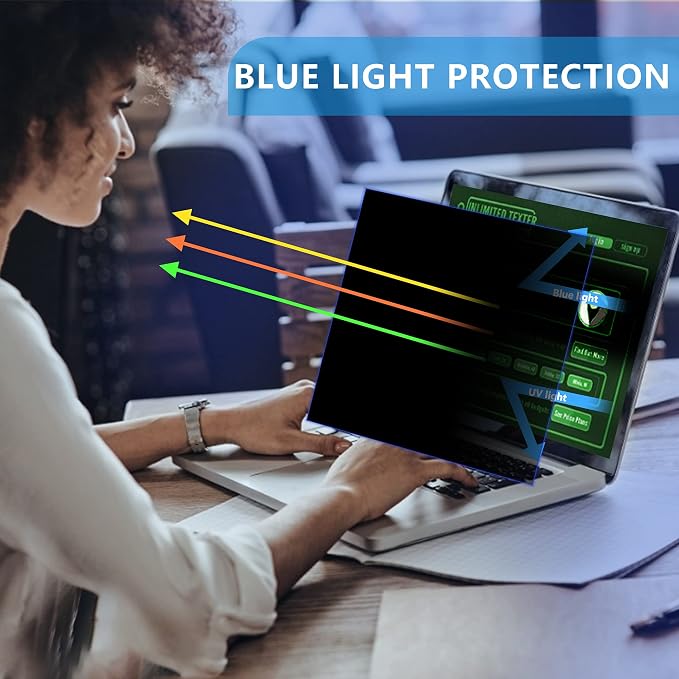 FILMEXT Laptop Privacy Screen 15.6 inch Privacy Screen Filter for Laptop 15.6" Asus/15.6" Acer/15.6HP/Dell/Toshiba 16:9, Anti-Spy,Anti-Glare Anti Blue Light-with Matte/Glossy surface