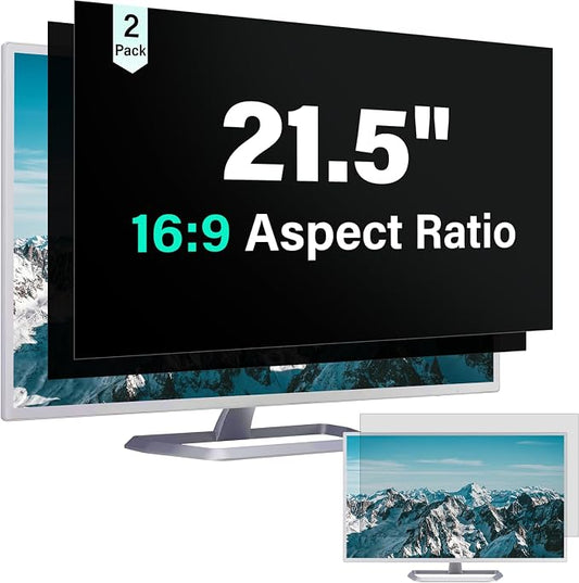 [2 Pack] 21.5 Inch Computer Privacy Screen for 16:9 Aspect Ratio Widescreen Monitor, Eye Protection Anti Glare Blue Light Computer Monitor Privacy Filter, Removable 21.5 in Protector Film