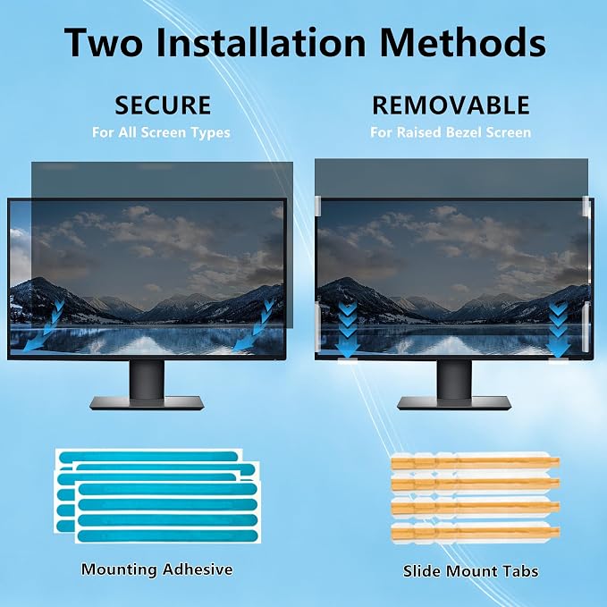 [2 Pack] 20 Inch Privacy Screen for Computer Monitor Blue Light Screen Protector Anti Glare Anti-Scratch Monitor Privacy Shield Screen 20 Inch 16:9 Aspect Ratio