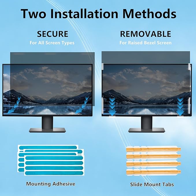 [2 Pack] 19 Inch Privacy Screen for Computer Monitor Blue Light Screen Protector Anti Glare Anti-Scratch Monitor Privacy Shield Screen 19 Inch 16:10 Aspect Ratio