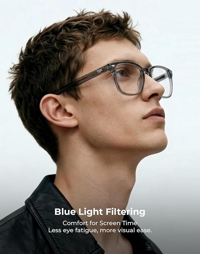 TIJN Premuim Blue Light Blocking Glasses for Women Men Square Frame Nerd Eyeglasses Anti Blue Ray Computer Screen Glasses