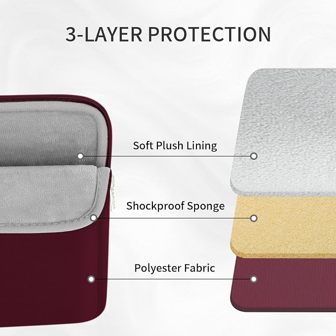 RAINYEAR Laptop Sleeve Case 13.3 Inch, Protective Portable Case with Front Pocket, Briefcase Handbag Laptop Bag Compatible with 13.3-14 Inch Laptop PC, 14 Inch MacBook Pro M5 M4 M3 M2 M1, Red