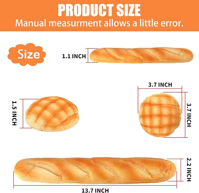 Soft Toast Bread Baguette Shape Anti-Skid Keyboard Wrist Rest Support & Mouse Wrist Support for Office,Computer,Laptop& Mac (Another Style)