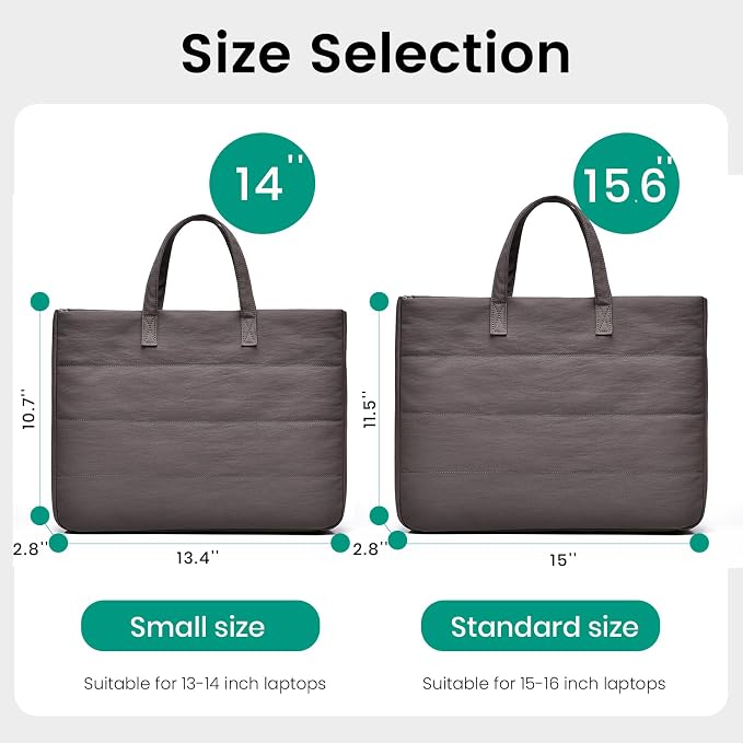 15.6 Inch Laptop Bag, Water-Repellent Fabric, Compatible MacBook Pro 16 Inch, 15.6 Inch HP, Dell, Acer Aspire, Asus Notebook, Lightweight Laptop Case for Work, Travel, Study, Dark Brown
