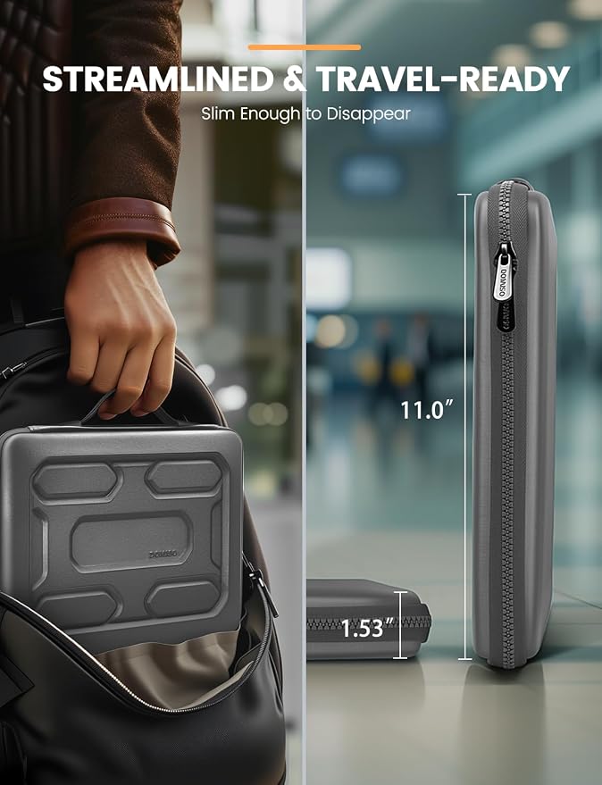 DOMISO 14 inch Laptop Sleeve with Handle Shockproof Computer Bag Waterproof EVA Protective Carrying Case for 14" ThinkPad E480/Yoga 920/13.5" Microsoft Surface Book/HP Pavilion 14 Stream 14, Dark Grey