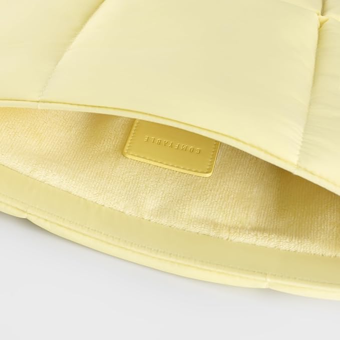 Comfyable Puffy Laptop Sleeve 13 Inch 14 Inch, Quilted Puffer Laptop Carrying Case for Women, Pillow Case Compatible with MacBook Air/Pro M5 M4 M3 M2 Pro/Max 2026, 13" MacBook Neo A18, Butter Yellow
