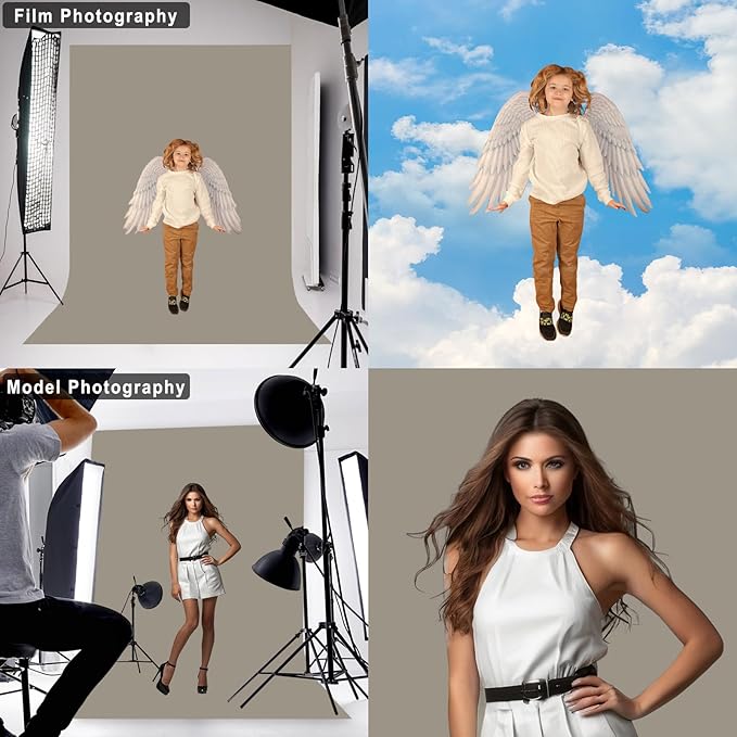 Grey Backdrop for Photoshoot, Professional Photo Backdrop Background Curtain for Product Photography, Portraits, Wedding, Party, Live Streaming Video Recording 10X10 FT (Background Only)