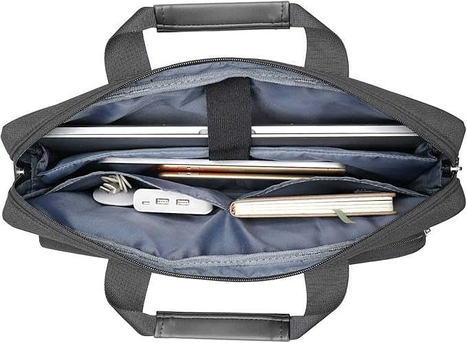 MOSISO Laptop Shoulder Bag 14 inch, 14 inch Computer Bag Compatible with HP Lenovo Dell ASUS Acer, HP Stream, Dell Latitude with 2 Raised&1 Flapover&1 Horizontal Pocket&Handle&Belt, Slate Gray