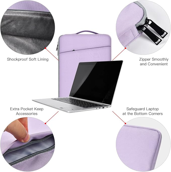 Laptop Sleeve 14 Inch Laptop Case Computer Bag for 15 inch New MacBook Air M4 A3241 M3 A3114 M2 A2941 2025-2023, Purple