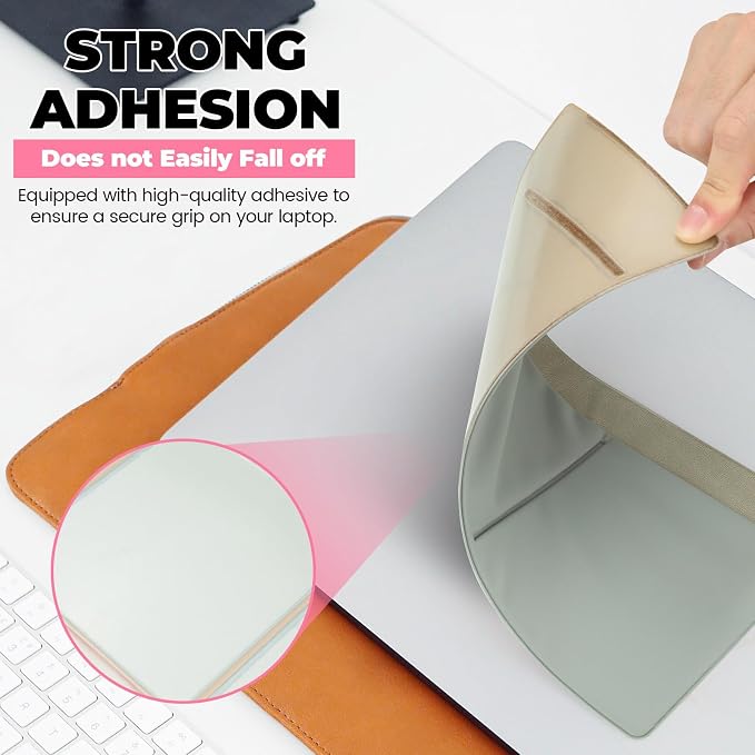 3-Pocket Laptop Pouch for Mouse & Hard Drive, Adhesive Holder Case Elastic Sleeve Pocket for External Portable SSD, Phone, USB Cable, Pen, Green