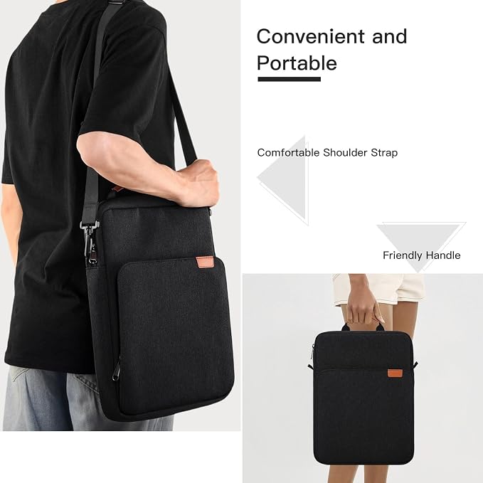 11 inch iPad Air Carrying Bag for 2026 iPad Pro 11 M5 M4 & Air 11 M4 M3, iPad A16 with Magic Keyboard, Protective Travel Shoulder Sleeve Case with Handle, Black