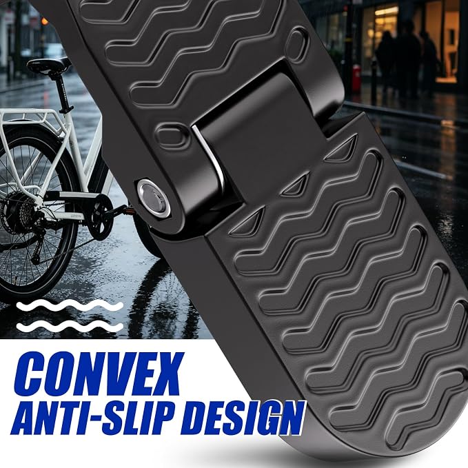 TOBWOLF 2PCS Bike Rear Pedals, Aluminium Bicycle Foot Peg, Non-Slip Ebike Foot Pegs for Passenger, Folding Rear Bicycle Footrest Pedals for E-Bike, Mountain Bike, Folding Bicycle