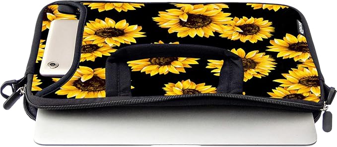 RICHEN 10 inch Messenger Bag Carrying Case with Handle Accessory Pocket Fits 7 to 10-Inch Laptops/Notebook/Kids Tablet (7-10.2 inch, Sunflowers)