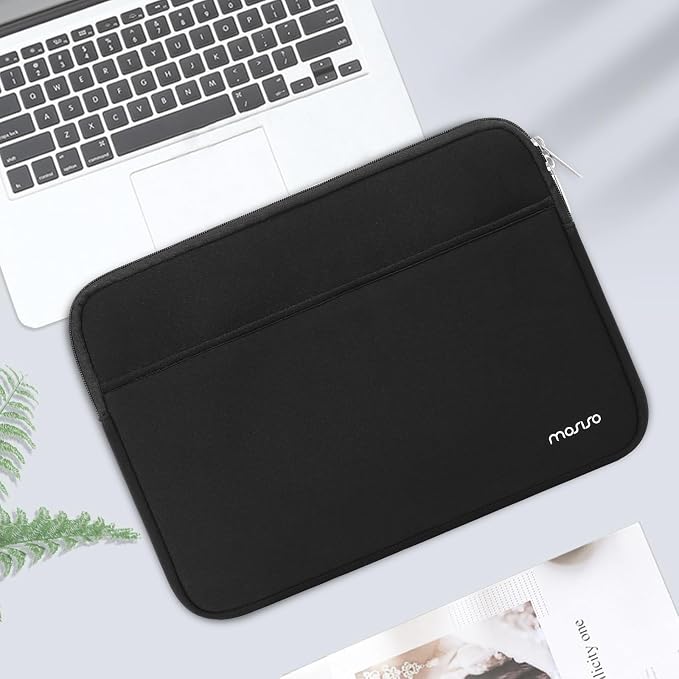 MOSISO Laptop Case 13-14 inch, 13.3 inch Laptop Sleeve Bag Compatible with MacBook Air 13 13.6/Pro/Neo 13/Pro 14, HP Dell ASUS Lenovo,Neoprene Carrying Case with Horizontal Pocket, Black