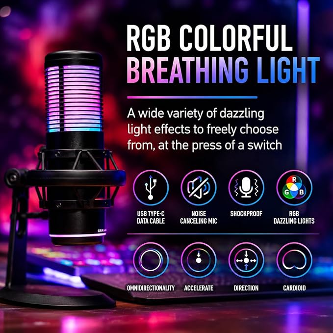 Live Video Streaming Kit (Deluxe)-for Video Call, Gaming, Podcast, YouTube, Content Creation- Includes 2k 60 FPS Webcam, Professional Cardioid Microphone, and LED Flat Light for Android/MAC/Windows